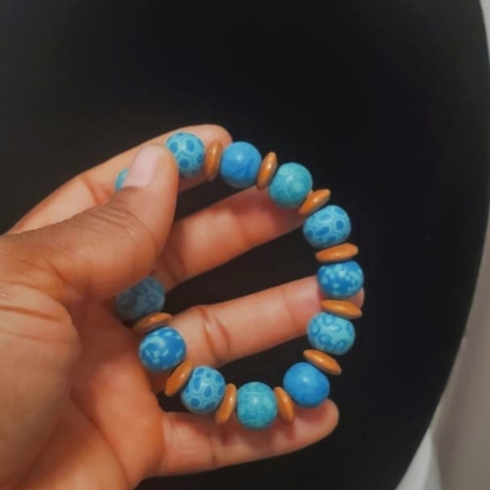 Beautiful Bracelet with Turquoise Stones ,Handmade jewelry. 🌴 - Picture 2 of 5